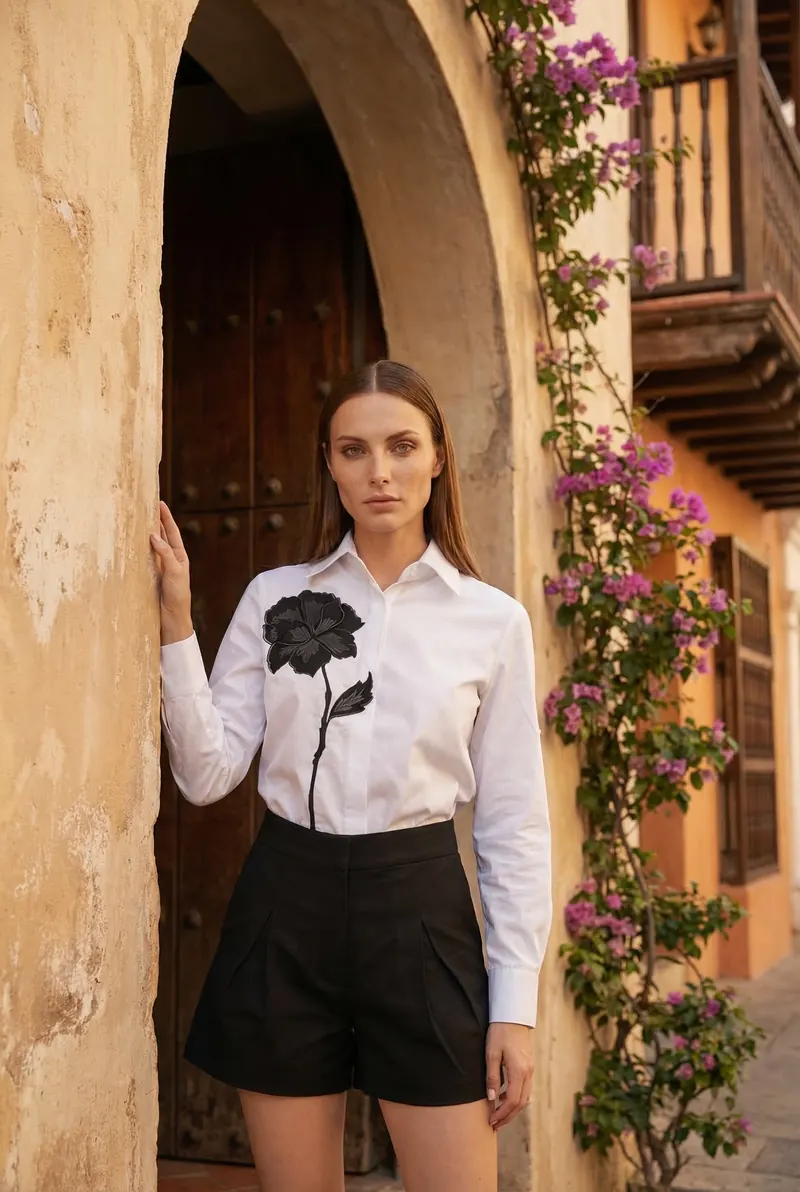 ai fashion agency by AI Studio — cartagena rose shirt