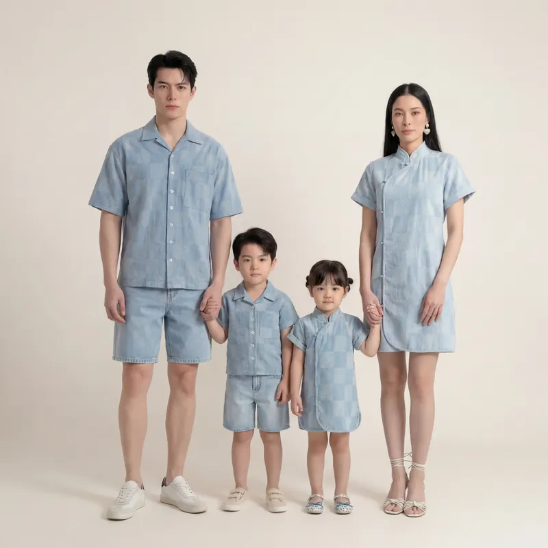 Family of Four — Matching Set — AI fashion photography