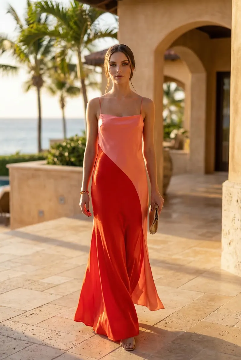 ai fashion photoshoot by AI Studio — resort orange slip